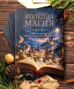 Корицата на алманаха „Коледна магия“ – коледни приказки за деца от 20 български автори